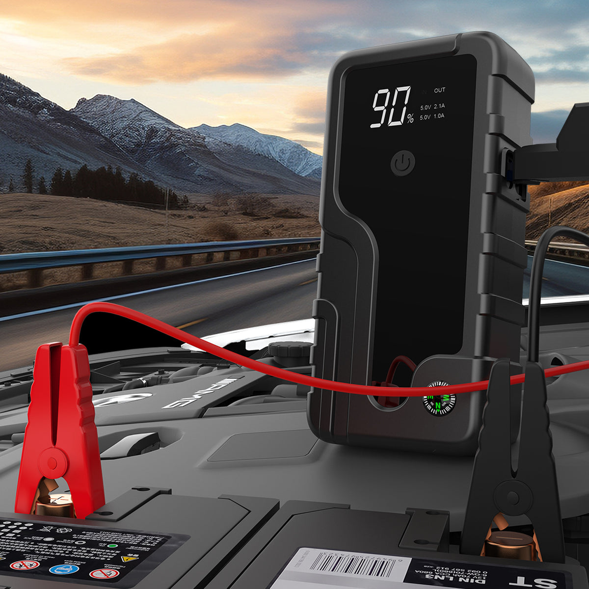 CARZIP CY16 8000mAh Portable Car Jump Starter, 600A Peak