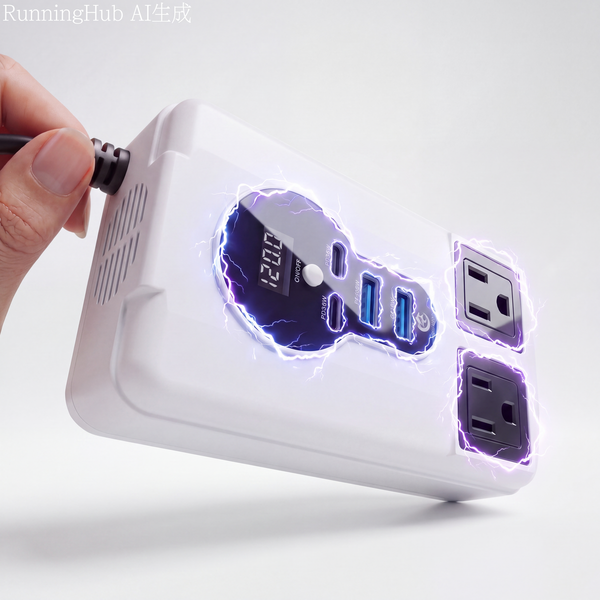 ⚡Portable Car Inverter 12V/24V to 220V with Digital Display 🚗
