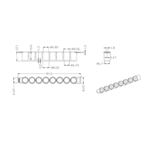 Elisa Plate, 8-Strip Detachable, Flat Bottom 10pc Pack 200 pc Ctn