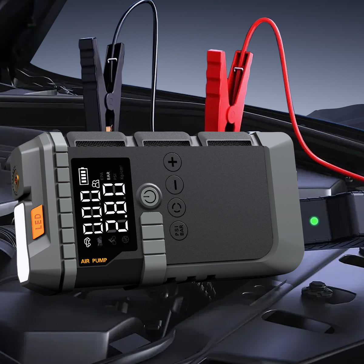 CARZIP CYD21 10000mAh Jump Starter & 150PSI Air Compressor, 3750A
