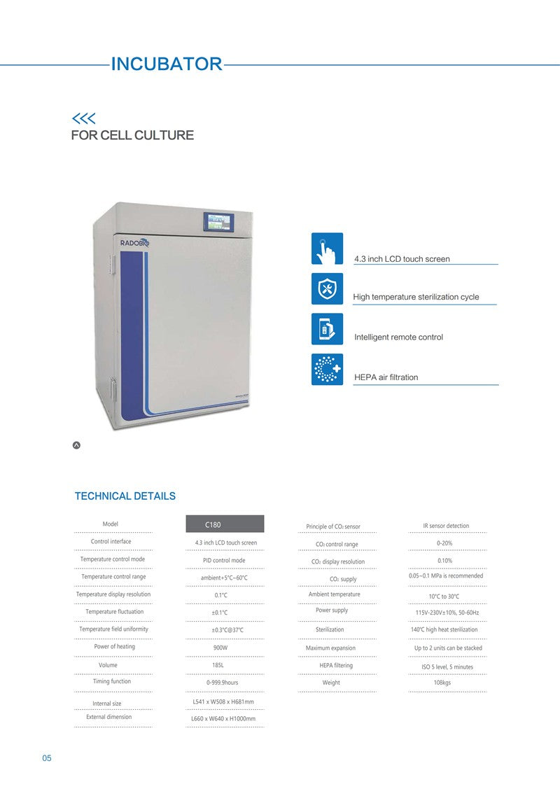 RADBIO Cell Culture CO2 Incubator Series C240/C180/C80 Lot Sale freeshipping - NodesSmartTools