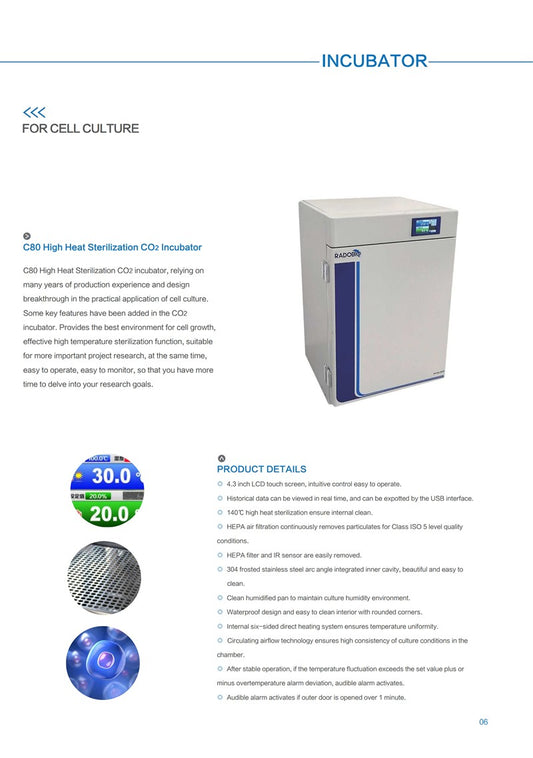 RADBIO Cell Culture CO2 Incubator Series C240/C180/C80 Lot Sale freeshipping - NodesSmartTools