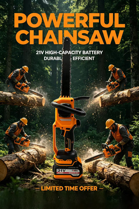 21V Brushless Cordless Electric Chainsaw, Battery Powered Saw for Tree Trimming & Firewood Cutting