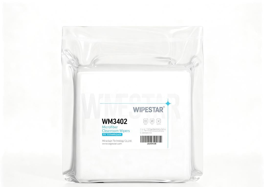 WM3402 160gsm Microfiber Cleanroom Wipes 12x12, Lint-Free, ISO 5-7, 150/Pack
