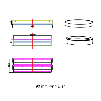 60/90mm Bacteria Petri Dish with Lids Sterile TC Treated, CE/FDA Certified