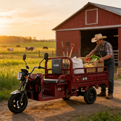 【PRE-ORDER】60-70Km Electric Cargo Tricycle Truck Simple Tricycle,1000W 72V 50Ah Large Capacity Battery,Load Capacity 1100Lbs