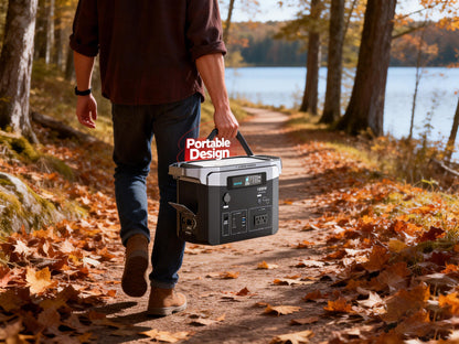 1800W Portable Power Station 1536Wh Solar Generator with 100-120V AC Outlet, Backup Battery for Camping, Home Emergency, Outdoor Party, RV Travel, Charging Laptop Phone