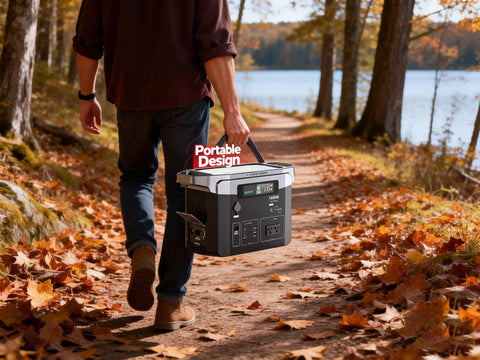 1800W Portable Power Station 1536Wh Solar Generator with 100-120V AC Outlet, Backup Battery for Camping, Home Emergency, Outdoor Party, RV Travel, Charging Laptop Phone