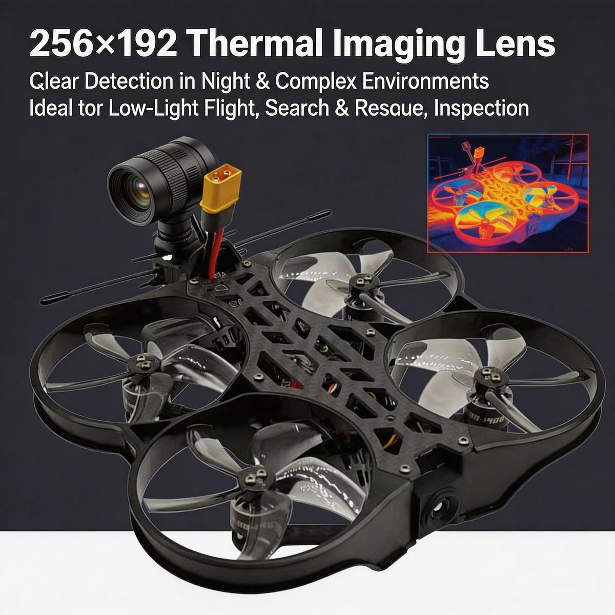 【PRE-ORDER】SKYWISE X3 Mini Thermal Imaging FPV Drone - Lightweight Carbon Fiber, 5.8G VTX, ELRS Dual-Band, Long Flight Time for Indoor & Outdoor Flying