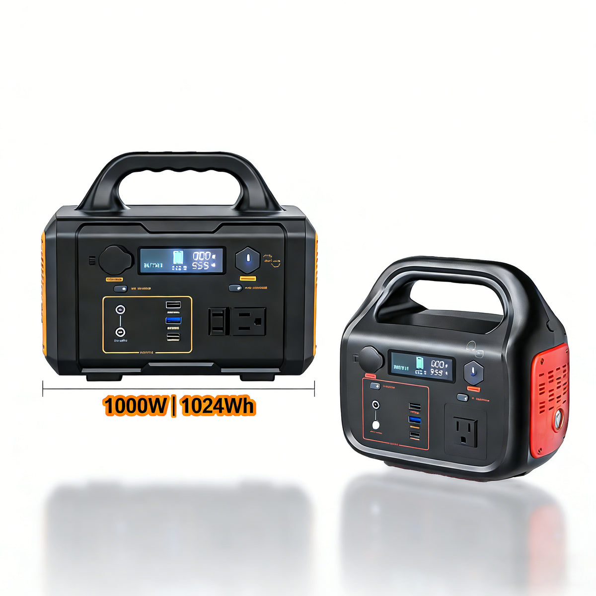 1000W Portable Power Station | 1024Wh Solar Generator | Camping, RV, Emergency Backup Battery | Outdoor Power Bank with AC Outlets & USB Ports（Solar Panel Optional）