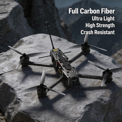 X7 7 Inch FPV Drone with 3KG Payload, Carbon Fiber Frame, 140KM/H High Speed, 30Mins Long Flight, 5.8G Analog Video Transmission, ELRS Receiver, Racing & Aerial Photography Drone for Adults