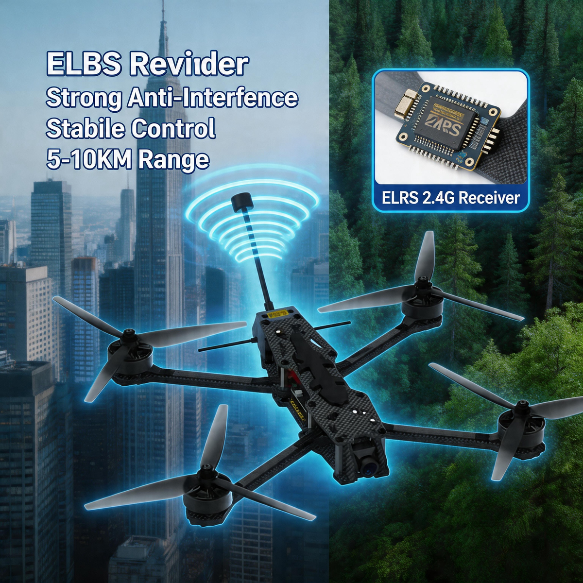 X7 7 Inch FPV Drone with 3KG Payload, Carbon Fiber Frame, 140KM/H High Speed, 30Mins Long Flight, 5.8G Analog Video Transmission, ELRS Receiver, Racing & Aerial Photography Drone for Adults