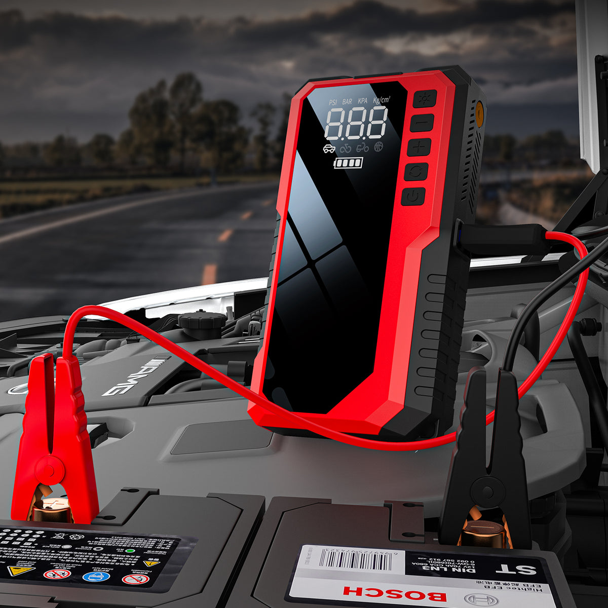 CARZIP CYD17 10000mAh Jump Starter & Tire Inflator, 150PSI