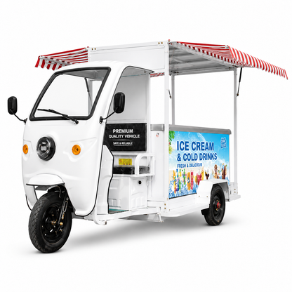Battery Powered Refrigerated Tricycle | 852L Freezer Mobile Ice Cream Vending Cart, Street Food Cold Chain Concession Truck