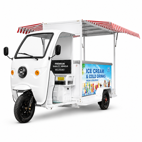 Battery Powered Refrigerated Tricycle | 852L Freezer Mobile Ice Cream Vending Cart, Street Food Cold Chain Concession Truck