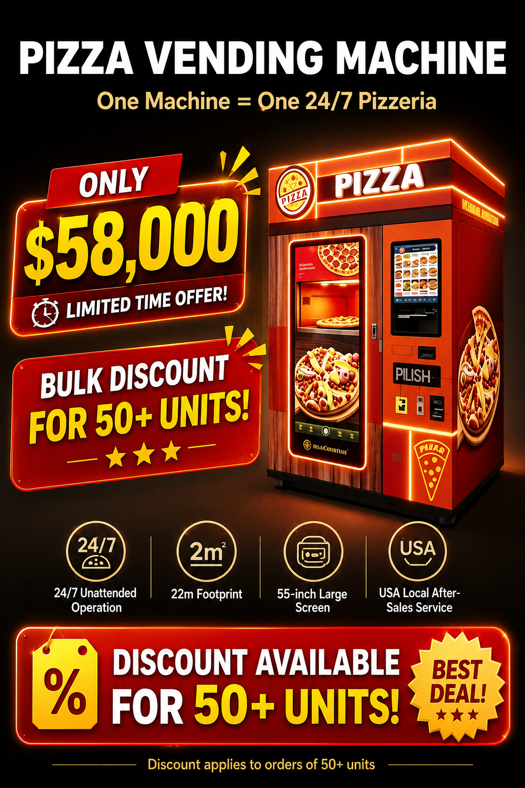 PDG-1000 Pizza Vending Machine — 24/7 Automated Pizzeria in 2㎡