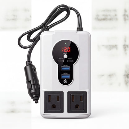 ⚡Portable Car Inverter 12V/24V to 220V with Digital Display 🚗