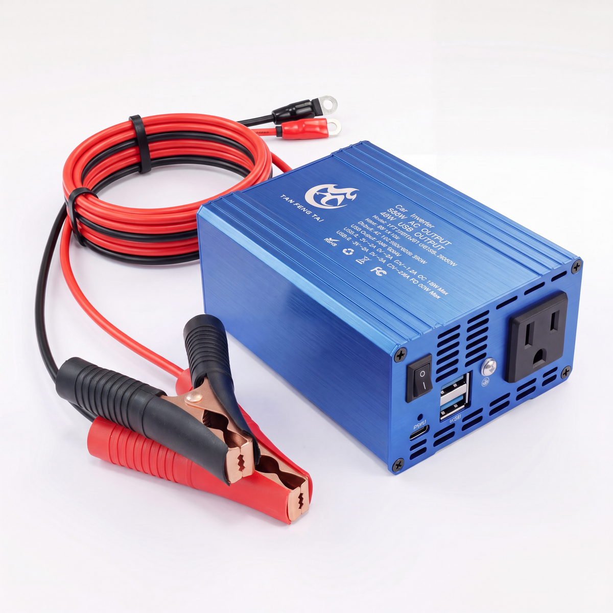 ⚡ 500W Car Power Inverter with Aluminum Housing for Semi-Truck, RV & Camping🚗