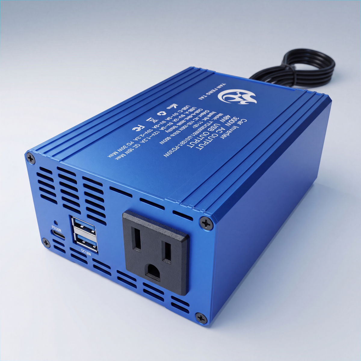 ⚡ 300W Car Power Inverter with Aluminum Housing for Camping, RV & Semi-Truck🚗