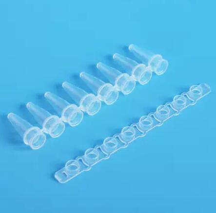 8-strip / Single PCR tubes with Caps, Transparent, Hot Sale