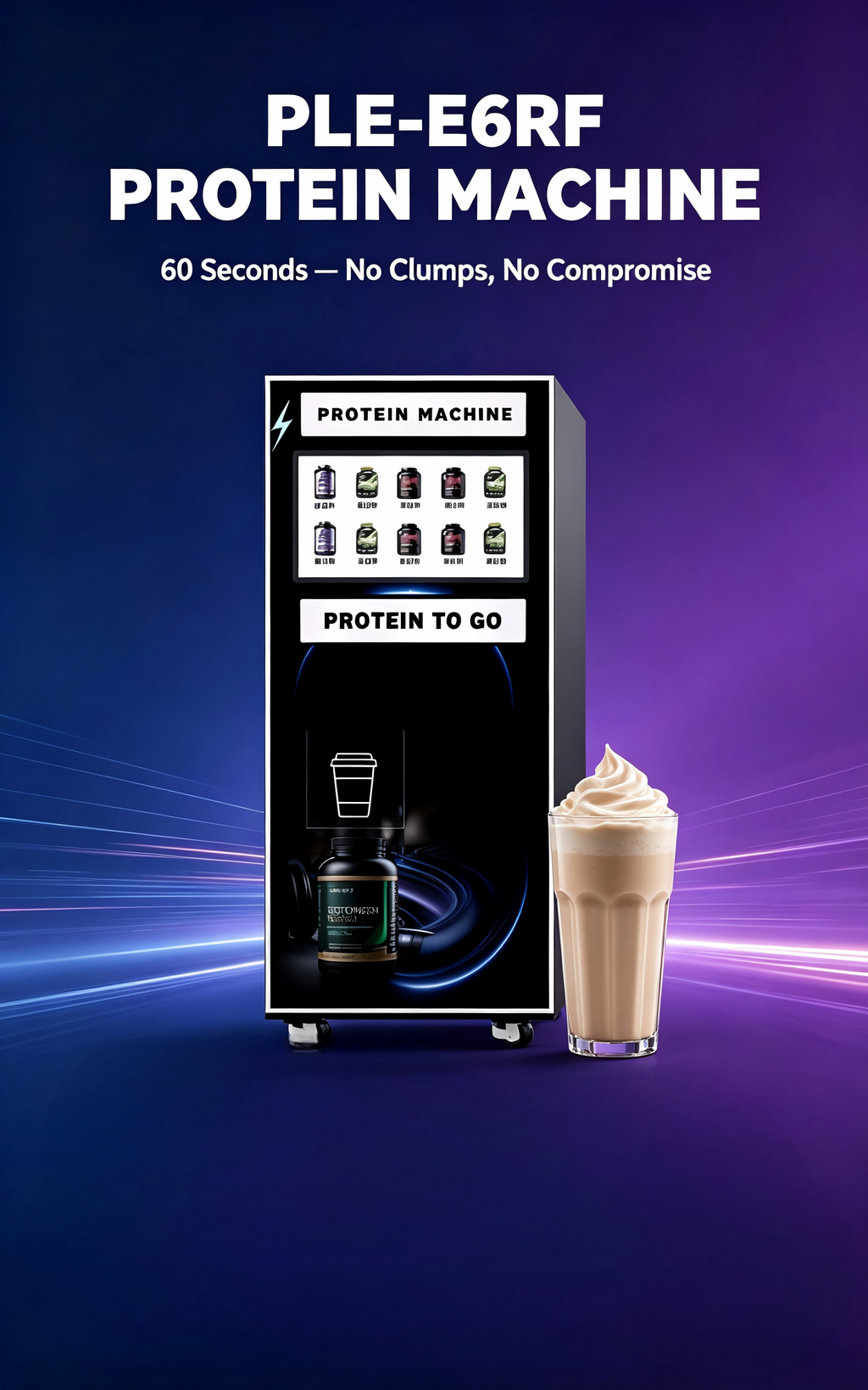 PLE-E6RF Protein Powder Machine — 10 Flavors, 60-Second Fresh Shake