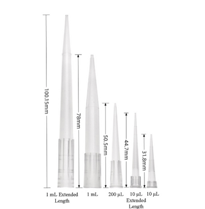 Low Retension Pipette Tips, 10ul~1ml, No Filter, Universal Fit, Racked, FDA Certified, Sterile RNase/DNase Free & Pyrogen Safe