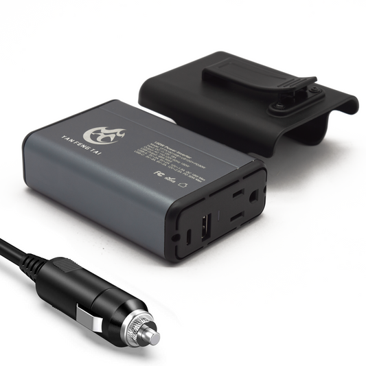150W Car Power Inverter | 4.2A Dual USB Fast Charging DC 12V to 110V AC Converter | Silent Cooling Fan, Portable Travel Car Charger Adapter for Laptops, Phones, Cameras - Durable Cigarette Lighter Plug with Voltage Protection
