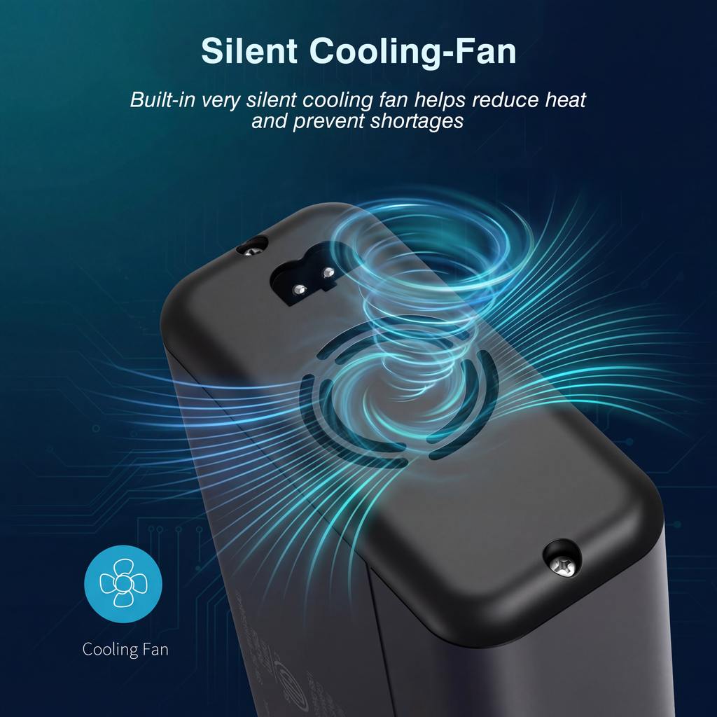 150W Car Power Inverter | 4.2A Dual USB Fast Charging DC 12V to 110V AC Converter | Silent Cooling Fan, Portable Travel Car Charger Adapter for Laptops, Phones, Cameras - Durable Cigarette Lighter Plug with Voltage Protection