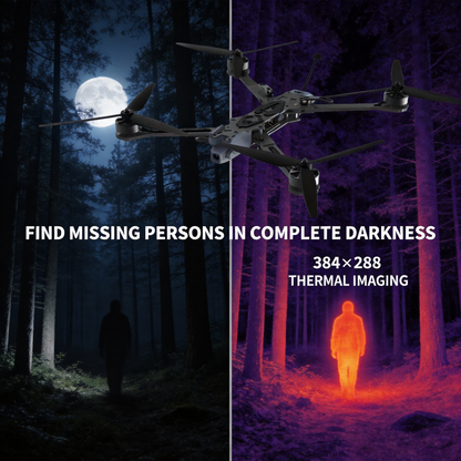 Z13D Industrial A-FPV Drone - 13.23lbs Payload, 50 Mins Flight 20KM Transmission, AI Tracking, Thermal Imaging, Foldable for Search & Rescue, Inspection, Agriculture Z13D Drone Basic Kit (S11 4K Gimbal + R12 Remote)