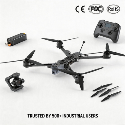 Z13D Industrial A-FPV Drone - 13.23lbs Payload, 50 Mins Flight 20KM Transmission, AI Tracking, Thermal Imaging, Foldable for Search & Rescue, Inspection, Agriculture Z13D Drone Basic Kit (S11 4K Gimbal + R12 Remote)
