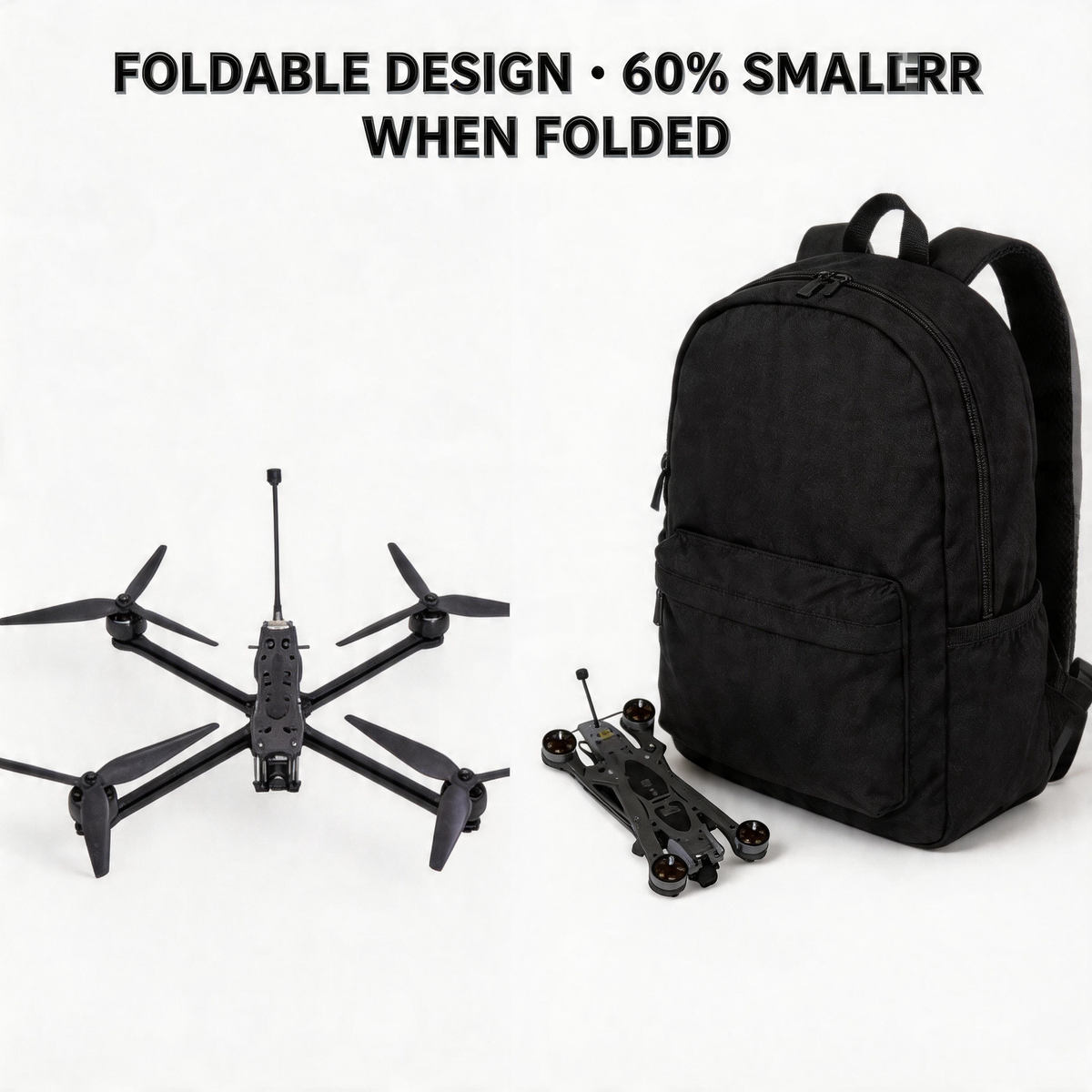 SKYWISE X10 FPV Drone - 6.61lbs Payload, 30 Mins Flight Foldable Carbon Fiber FPV Racing Drone with Analog VTX, GPS, One-Click Return for Hobbyists and Industrial Use