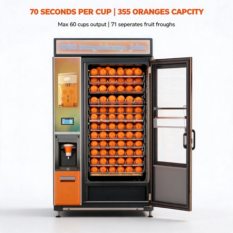 NS‑3000M Fully Automatic Fresh Squeezed Orange Juice Vending Machine, 21.5" Touch Screen, Ozone Sterilization, Multi‑Payment Support, Commercial Self‑Service Juice Dispenser for Mall Airport Business Place