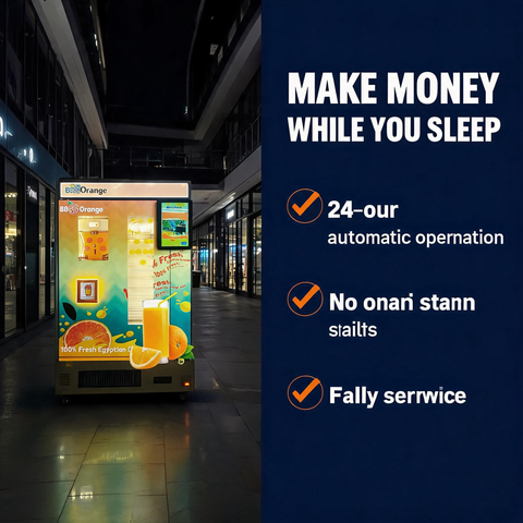 NS‑3000M Fully Automatic Fresh Squeezed Orange Juice Vending Machine, 21.5" Touch Screen, Ozone Sterilization, Multi‑Payment Support, Commercial Self‑Service Juice Dispenser for Mall Airport Business Place