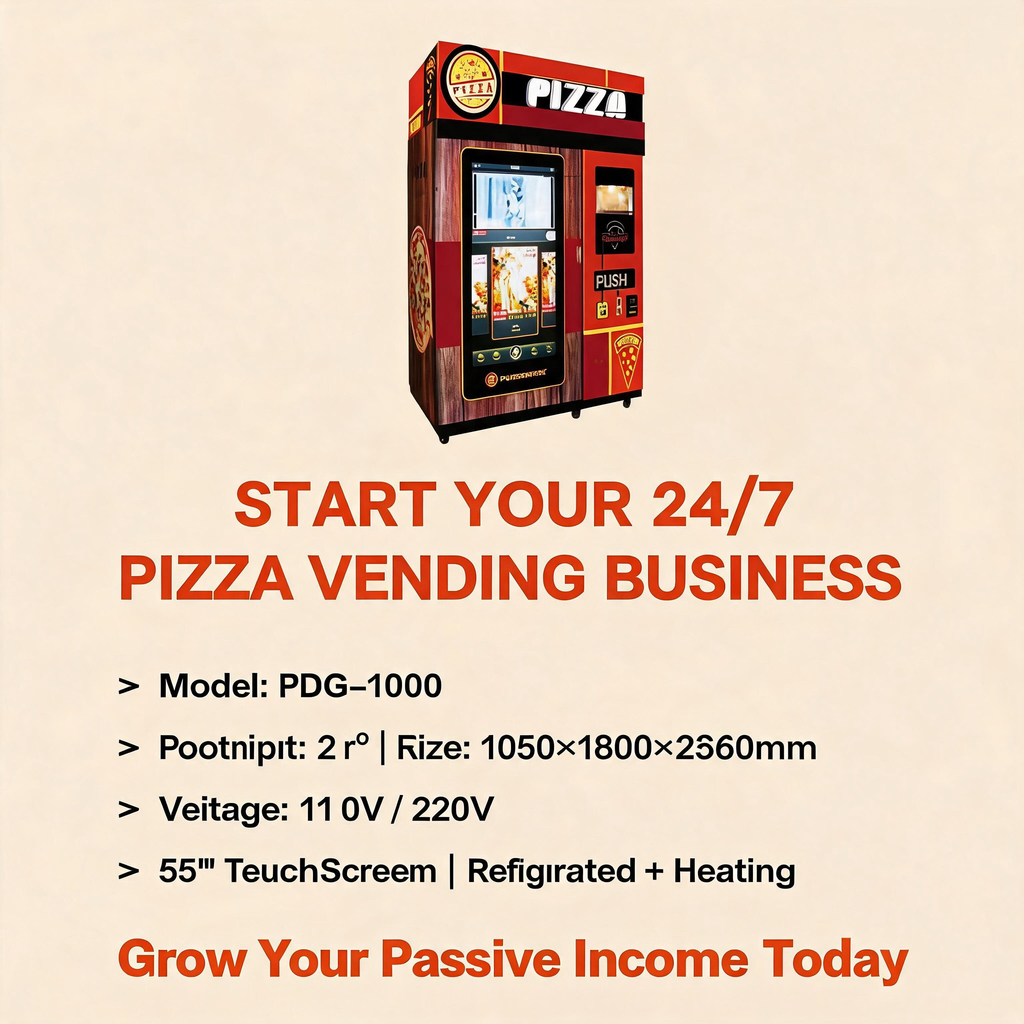 PDG-1000 Pizza Vending Machine — 24/7 Automated Pizzeria in 2㎡
