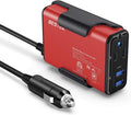 150W Car Power Inverter | 4.2A Dual USB Fast Charging DC 12V to 110V AC Converter | Silent Cooling Fan, Portable Travel Car Charger Adapter for Laptops, Phones, Cameras - Durable Cigarette Lighter Plug with Voltage Protection