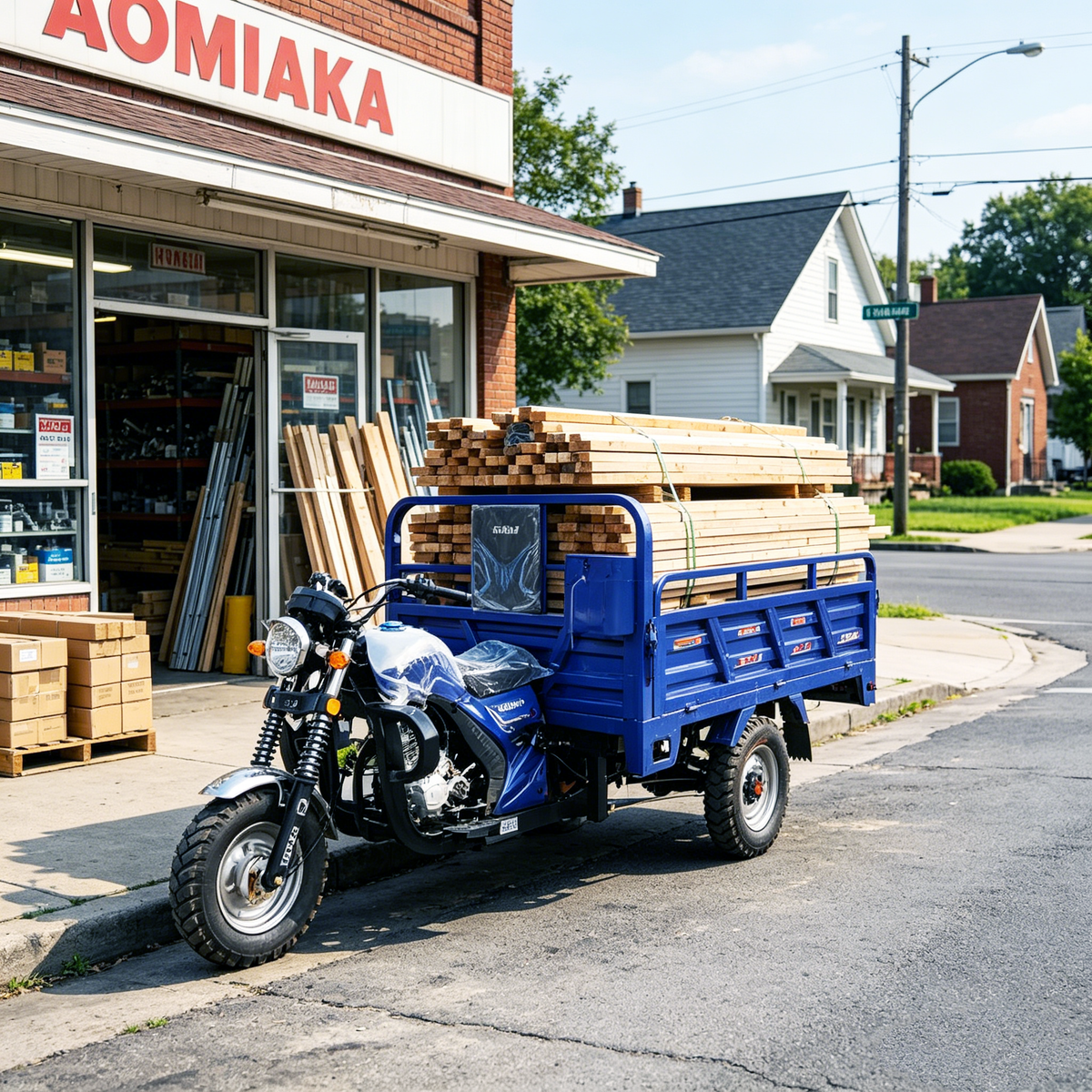 200cc Heavy-Duty Hydraulic Dump Three Wheeler Motorcycle | Farm & Construction Dual-Purpose Cargo Trike