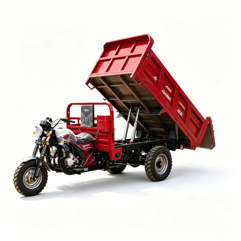 200cc Heavy-Duty Hydraulic Dump Three Wheeler Motorcycle | Farm & Construction Dual-Purpose Cargo Trike