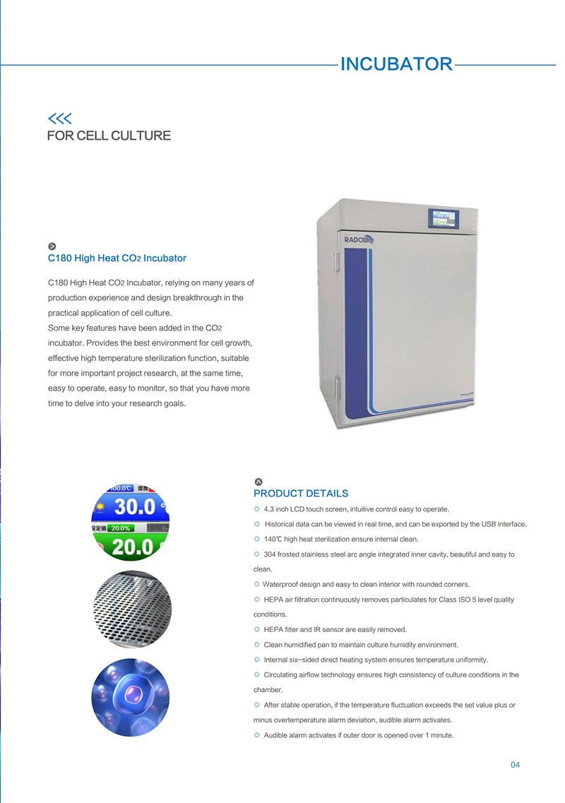 RADBIO Cell Culture CO2 Incubator Series C240/C180/C80 Lot Sale freeshipping - NodesSmartTools