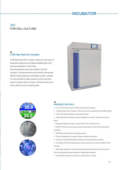 RADBIO Cell Culture CO2 Incubator Series C240/C180/C80 Lot Sale freeshipping - NodesSmartTools