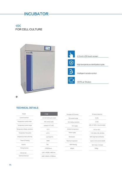 RADBIO Cell Culture CO2 Incubator Series C240/C180/C80 Lot Sale freeshipping - NodesSmartTools