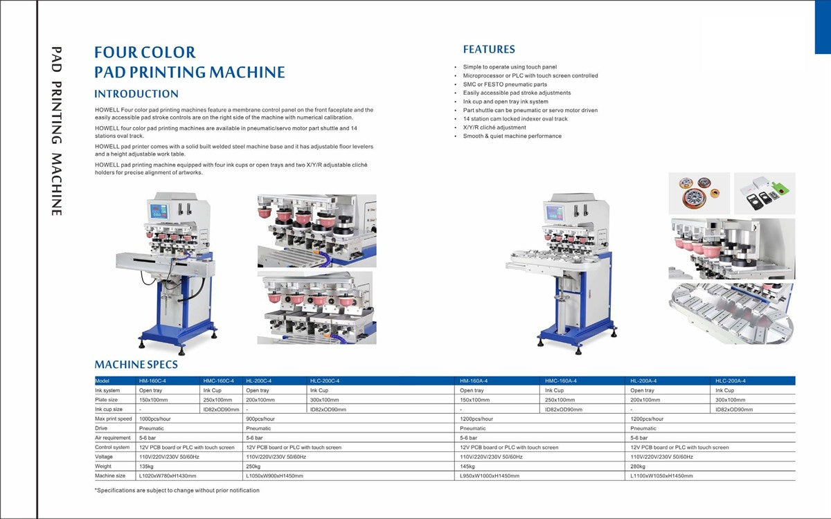 HH Commercial 4-Color Shuttle Pad Printing Machine Series for Professional Service OEM Sale freeshipping - NodesSmartTools