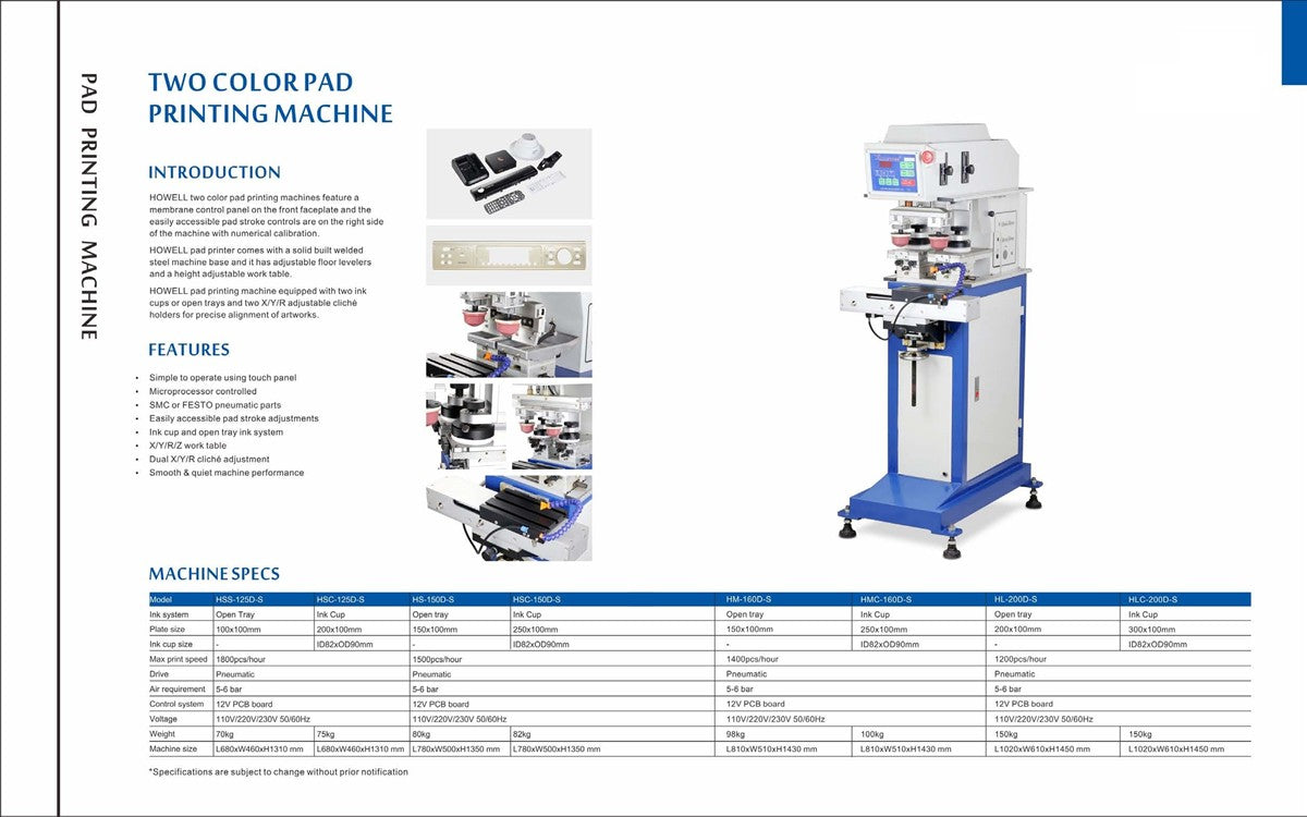 HH Two-Color Shuttle Pad Printing Machine HL/HLC Series for Print Services OEM Sale freeshipping - NodesSmartTools